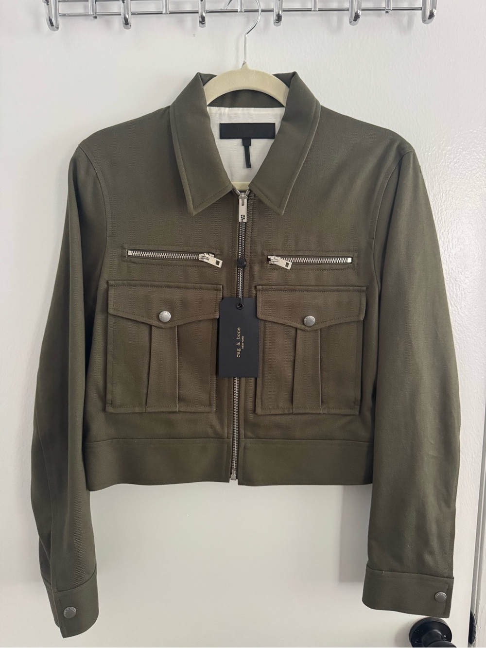NWT Rag & Bone Pike Cropped Utility Jacket Olive 4